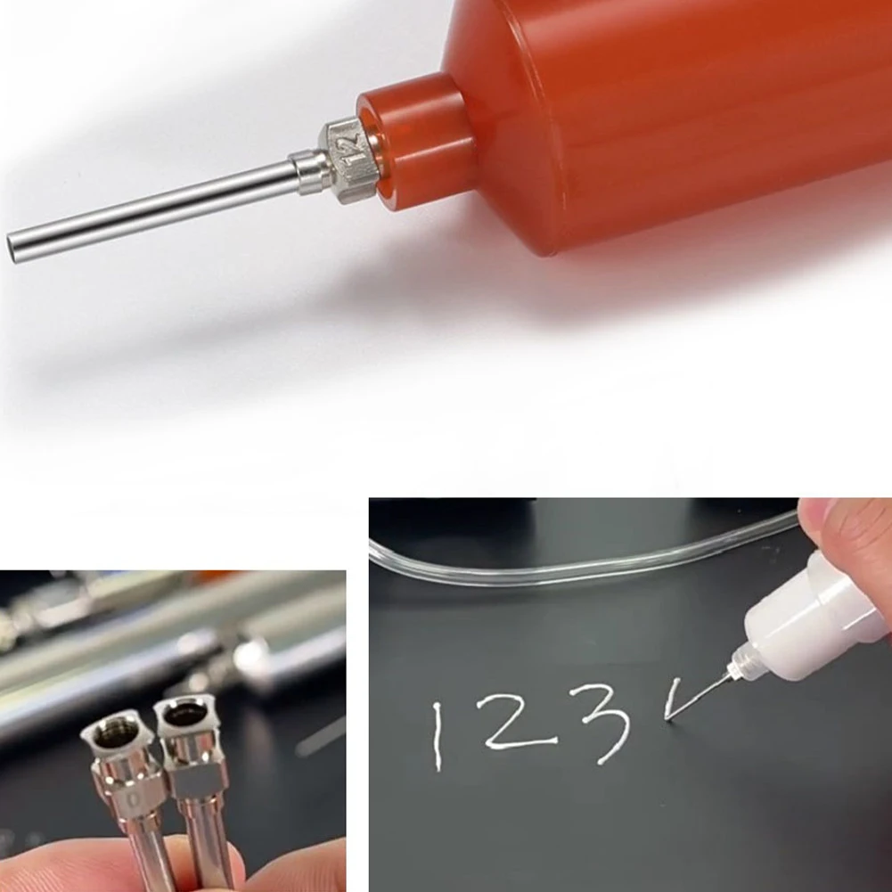 Aguja de máquina dispensadora de 25mm, máquina dispensadora de acero inoxidable, pegamento Industrial = aguja de inyección, fluidos de 8G-30G