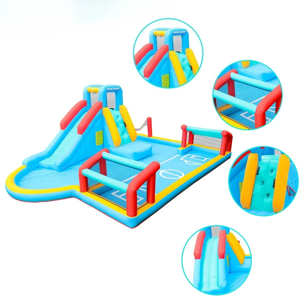 บ้านลมเด็กแบบเป่าลม Bouncy Kids Oxford สำหรับงานเลี้ยงครอบครัว พร้อมบ่อบอลและสไลเดอร์ฟุตบอลสำหรับปราสาทลมเด้ง