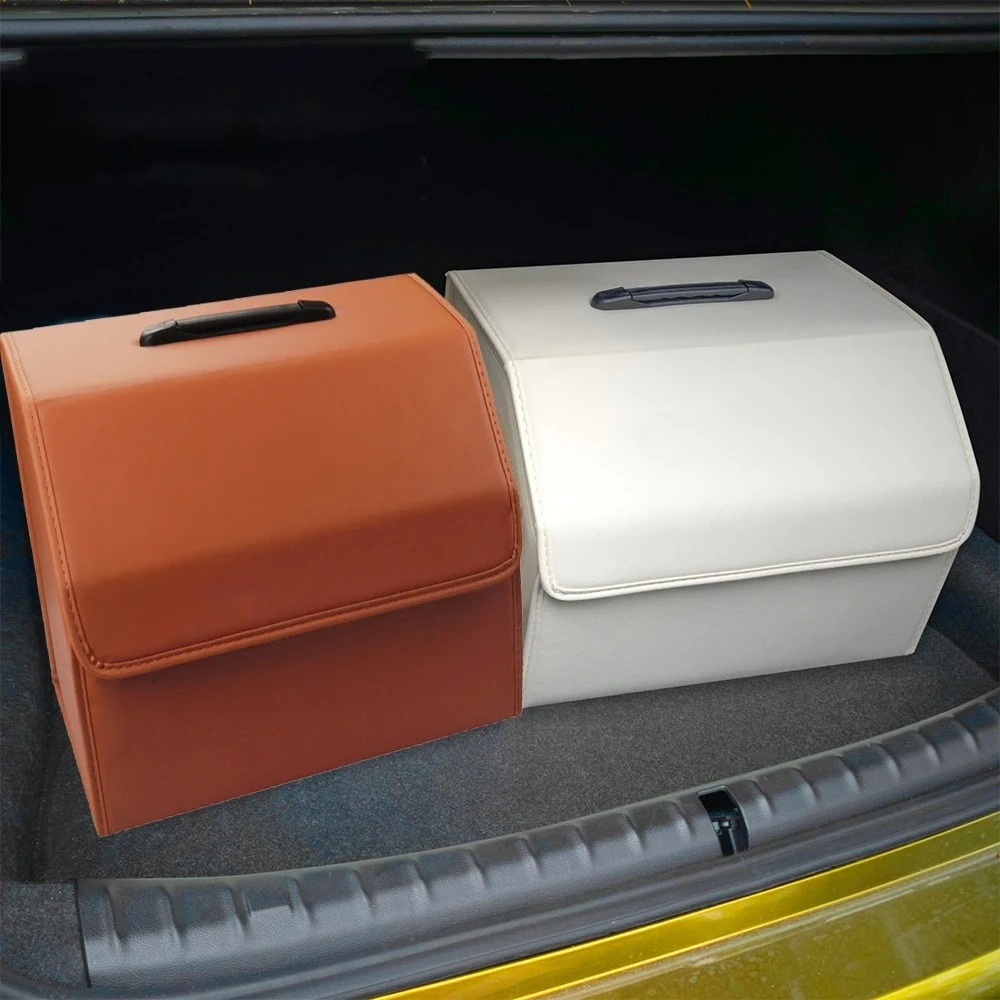 

Car Trunk Folding Organizer For LI Xpeng BYD Tesla Benz Volvo BMW Interior Stowing Accessories Orange Beige Black Storage Box