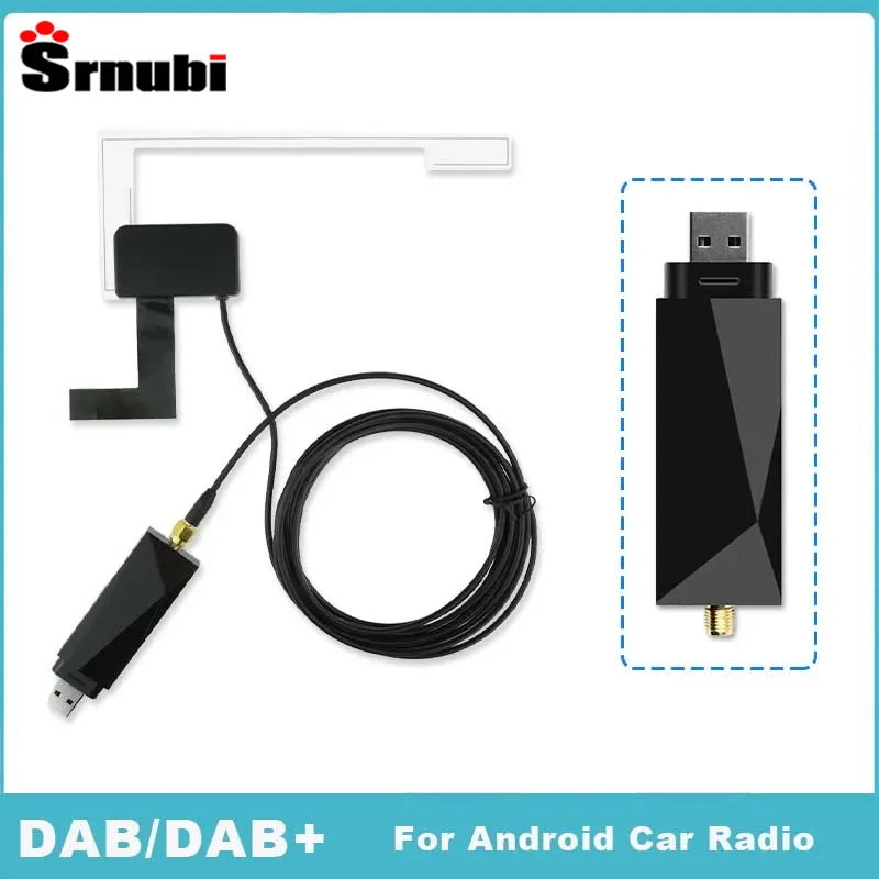 Srnubi DAB/DAB+ Antenna With USB Adapter Universal Android Car Radio GPS Stereo Receiver DAB DAB+ Signal Head Unit Player