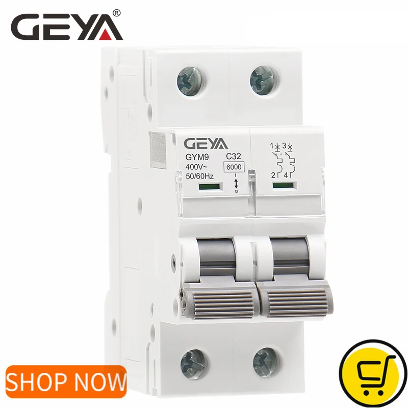 GEYA GYM9 2P MCB 6A-63A 400V C Curve Din Rail Mini Circuit Breaker 230V 6A-63A AC Type China MCB Factory