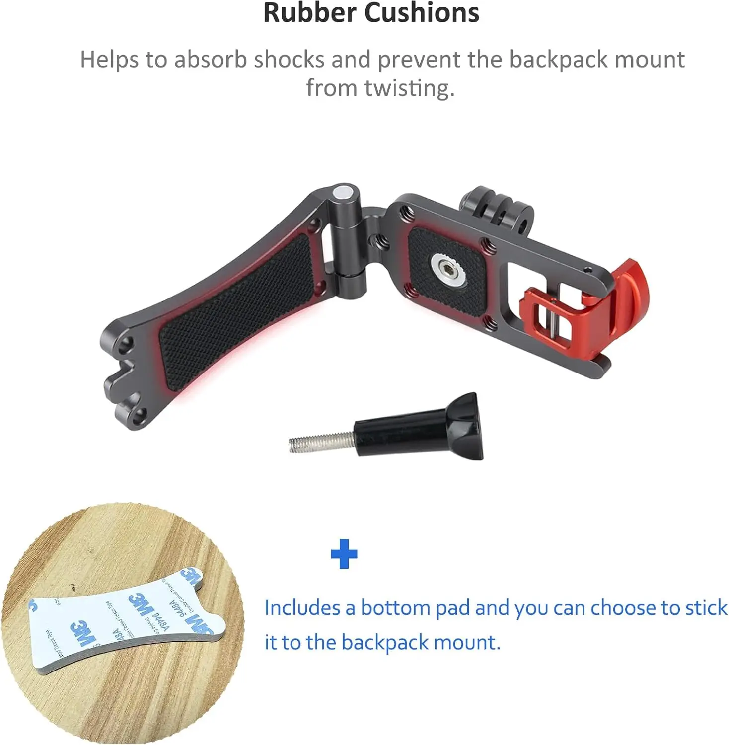 NICEYRIG Backpack Mount Clamp for GoPro Hero 11/10/9/8/7/6 DJI Osmo Action 4, Universal Metal Backpack Strap Mounting Clip view 6
