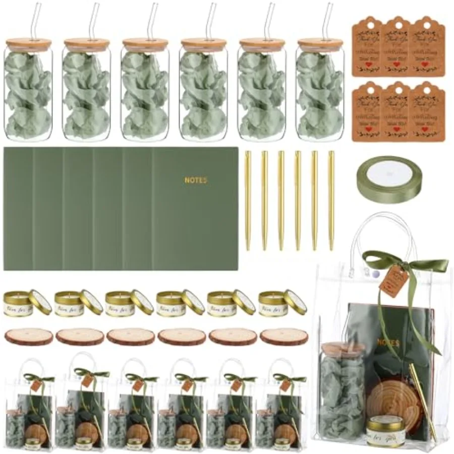 

6 Sets Bridal Shower Prizes for Play Winners Wedding Bachelorette Bridal Shower Gifts Party Favors Including Glass Cans Noteboo