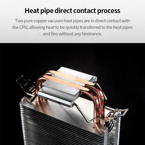 Imagen 2 del producto Jonsbo-enfriador de CPU CR1200, torre de 2 tubos de calor, efecto de luz colorido RGB, ventilador de 9cm para Intel 1151 1700 AMD AM4, hebilla LGA2011 opcional