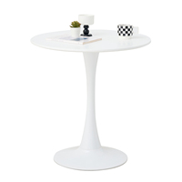 White Round Table Fixed Gina Kitchen Dining Room Living Room Nordic Modern Style Furniture Small Balcony Table 70CM
