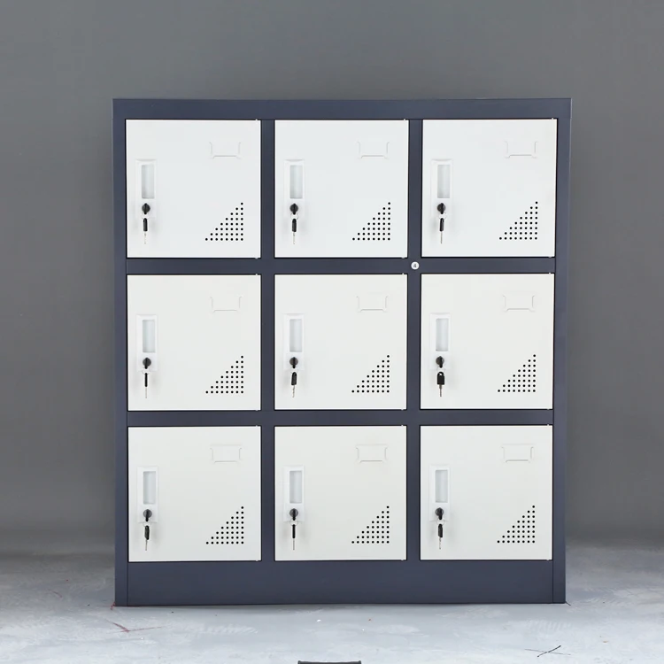 9 Door Metal Locker Storage Office Cabinet For Staff Locker Steel Student Locker Cabinet