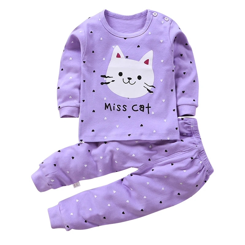 0-4-year-old children's pure cotton long sleeved set for autumn new baby cartoon home wear casual autumn clothes and autumn pant