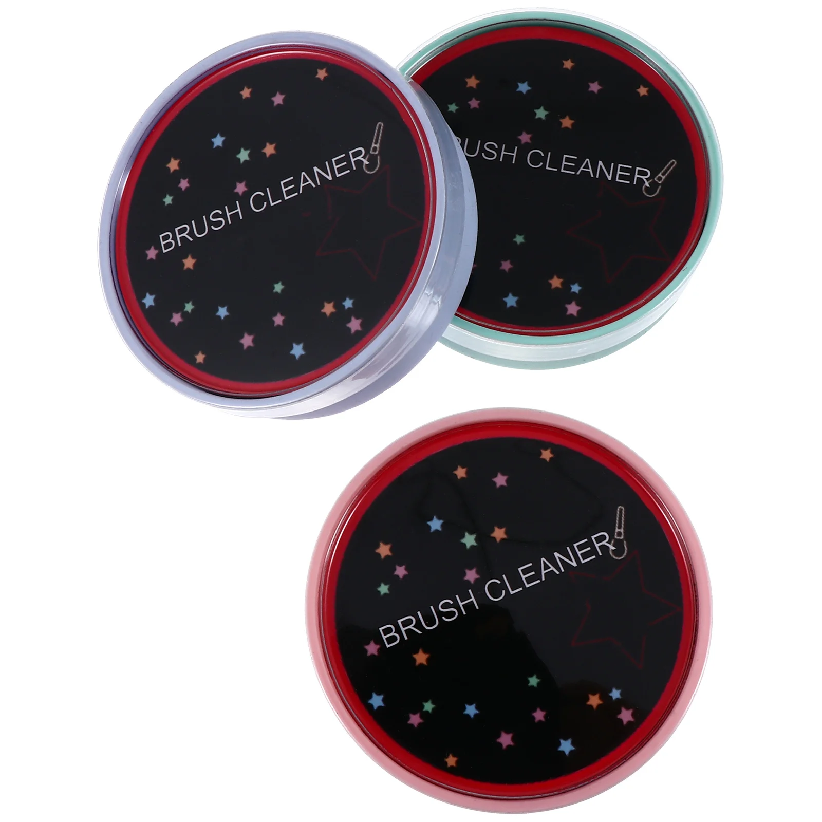 

3pcs Makeup Brush Cleaning Box Sponge Foldable Cleaner Round Design Practical Gifts For Women Eyeshadow Tool