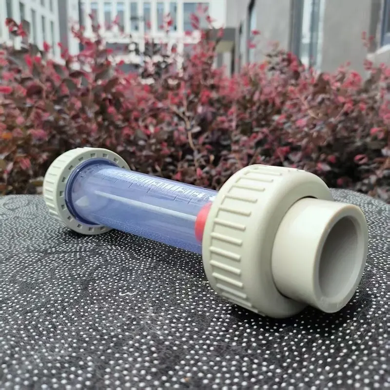 PPH HM Socket Plastic Tube Rotameter – Pipe Connection Flow Meter with Plastic Float & Guide Rod for Chem/Water