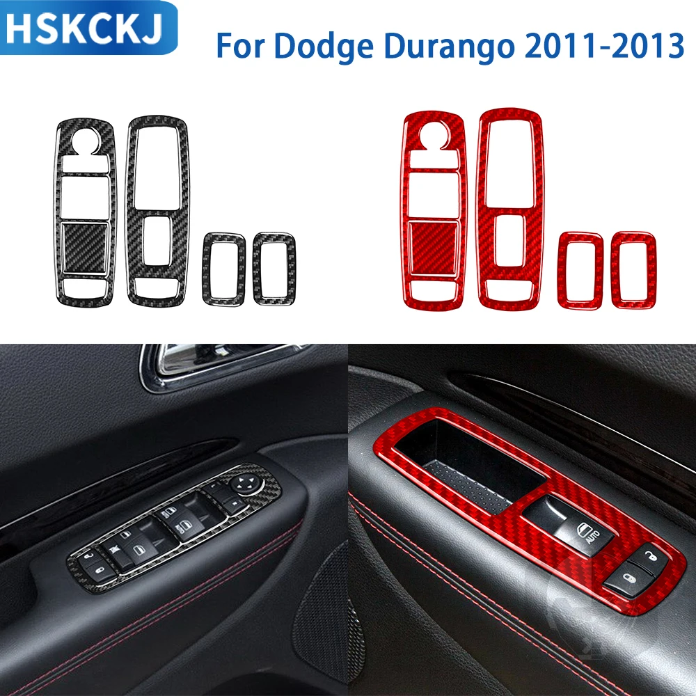 

For Dodge Durango 2011 2012 2013 Accessories Carbon Fiber Car Interior Windows Control Panel Trim Sticker Decoration