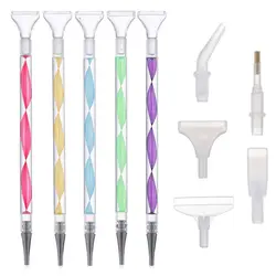 Hot Sale Spiral Flower 5D Diamond Painting Pen Eco-friendly Alloy Replacement Pen Heads Resin Point Drill Pens Embroidery Tools