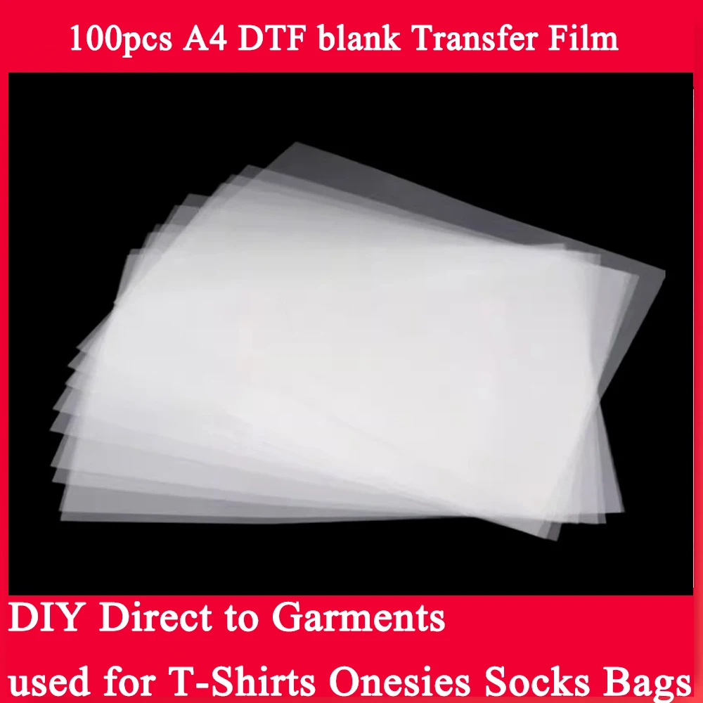 

100 шт. A4 DTF пустая переводная пленка ПЭТ термопереносная бумага DIY напрямую к одежде струйная бумага для футболок, комбинезонов, носков, сумок