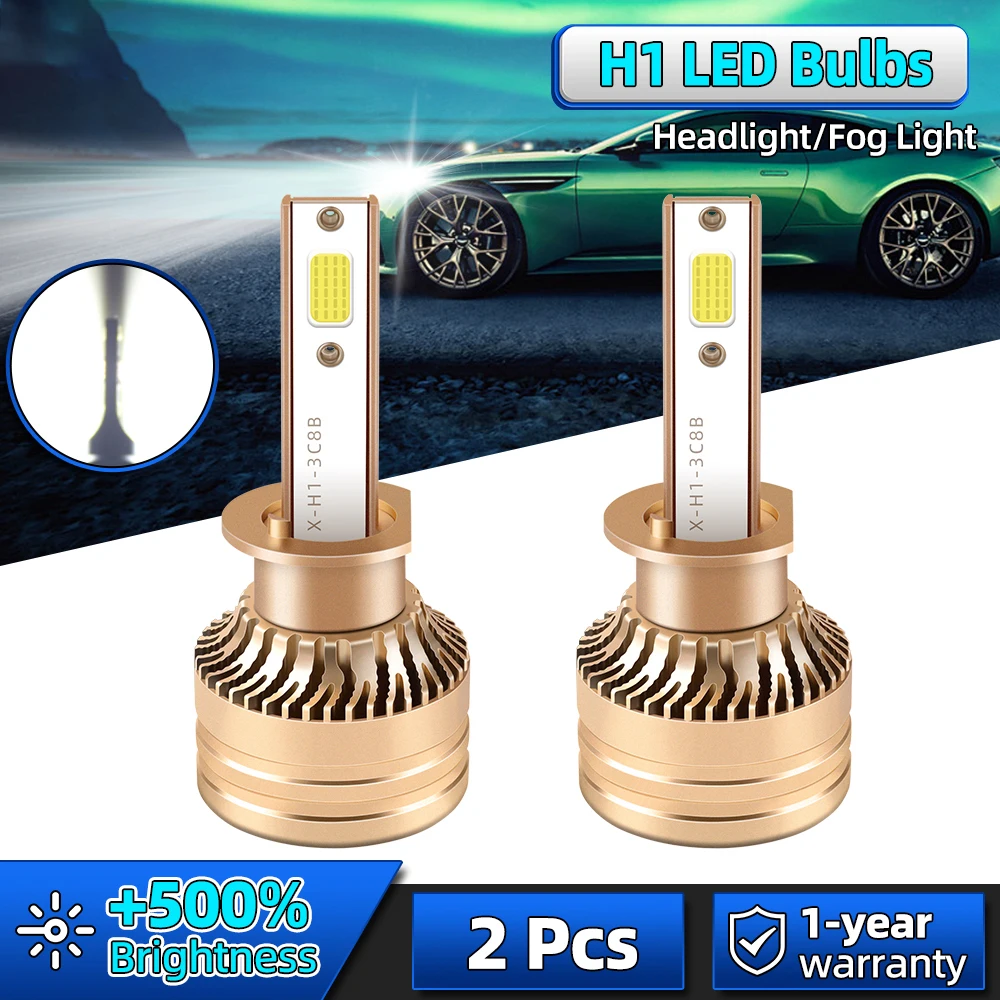 2PCS DC12V 6000K Weiß Auto LED Ligh H1 LED Scheinwerfer Birne Lampe Upgrade COB chips Scheinwerfer IP68 wasserdicht