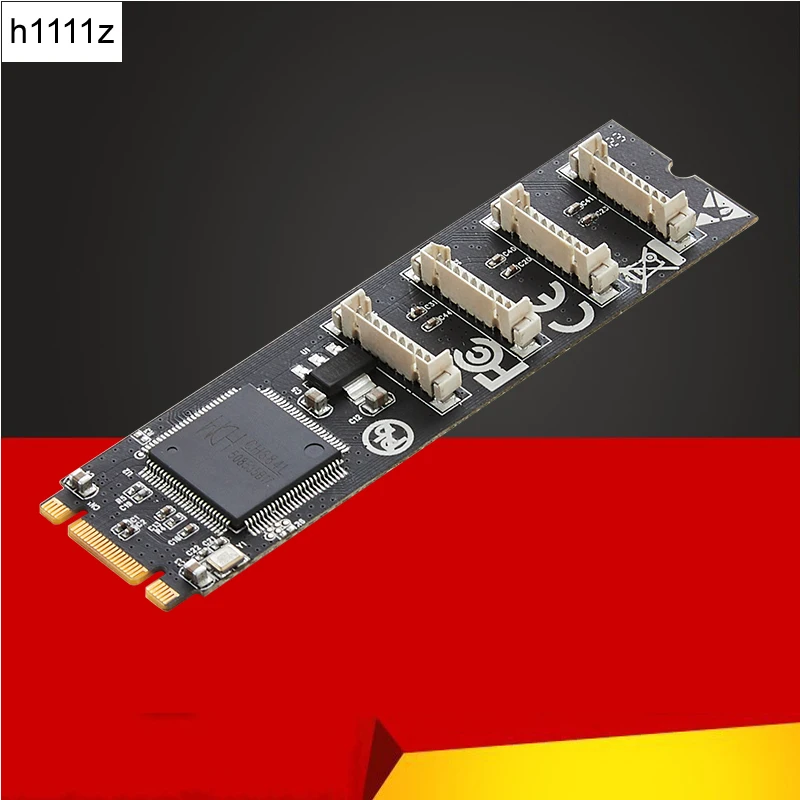 

M.2 B+M Key to 4 Port RS232 Serial Card DB 9Pin 4 Com Ports Controller RS-232 Industrial Serial Expansion Card Riser WCH384 Chip