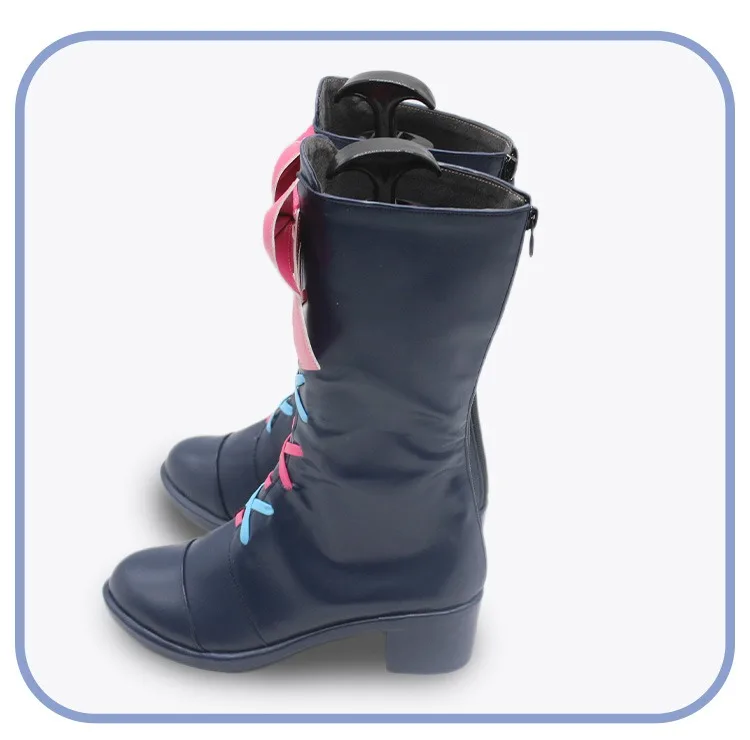 Chaussures de Cosplay Asahina Mafuyu en Cuir PU, Bottes de Carnaval d'Halloween, Accessoires de Cosplay PJSK sur Mesure