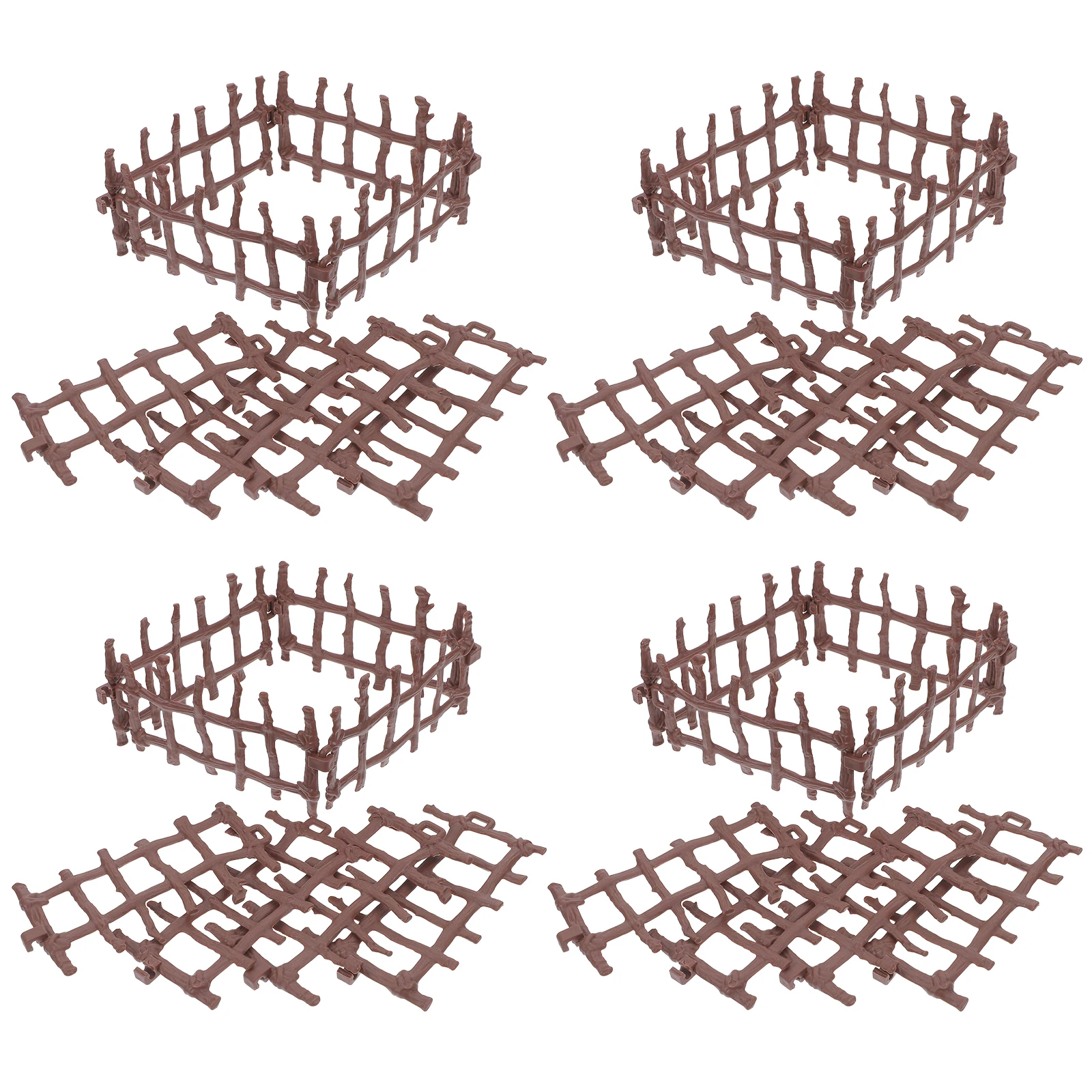 

50 Pcs Micro Landscape Fence Dollhouse Animal Barrier Farm 8 Cm Accessories Plastic Decorative Garden Border Child Toy