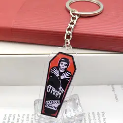 Misfits Band Song Music Keychain Horror Red Ghost Face Acrylic Keychain Fashion Pendant Bag Accessories