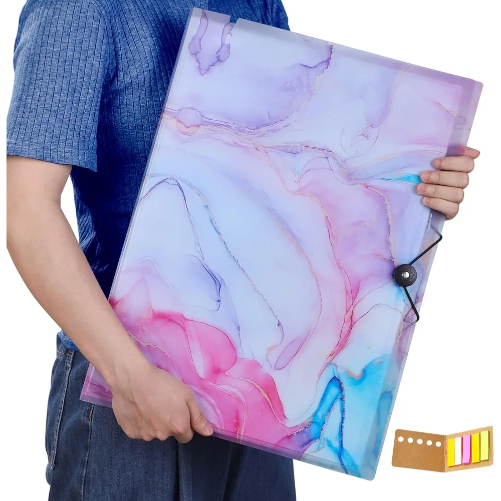 

Qunrwe A3 Art Portfolios Case 40 Pages,Marble Blue Diamond Painting Storage Book,Pocket Protector with Index Sticker,11.8 x 16.5