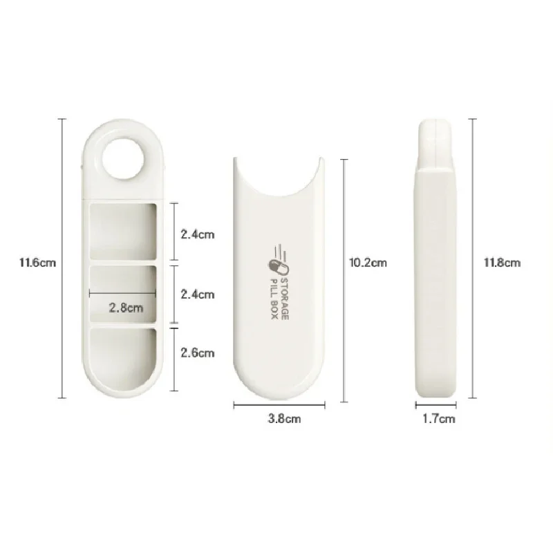 محرك أقراص USB صغير محمول على شكل صندوق حبوب منع الحمل - منظم تخزين الأدوية لجرعات السهرة الصباحية بعد الظهر - حجم مريح للسفر