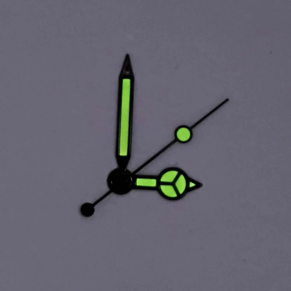 Manecillas de reloj estilo Mercedes con borde negro luminiscente verde, accesorios para movimientos NH35/36/4R, piezas de reloj compatibles