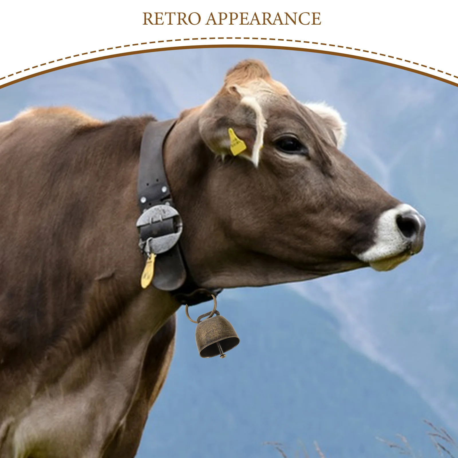 10 قطعة أجراس البقرة المعدنية: حديد عتيق محمول باليد لمزرعة رعي الحيوانات حديقة الدقات حفلة عيد الميلاد الأحداث الرياضية التشجيع