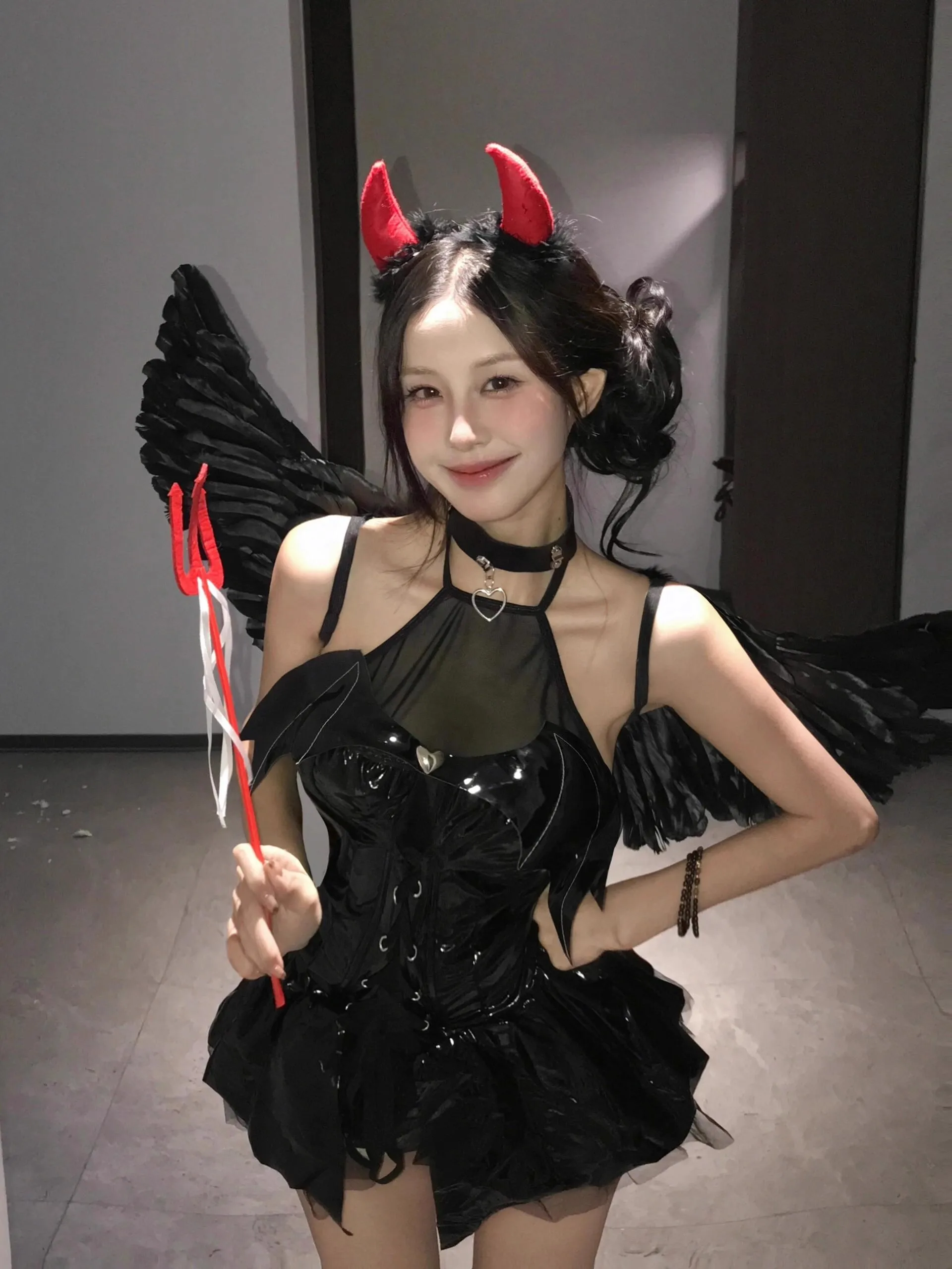 

Sexy Devil Maid loween Costume Dr Women's Skirt Pure Desire Sle Restrained System Hot Girl Dr Polyester Fabric