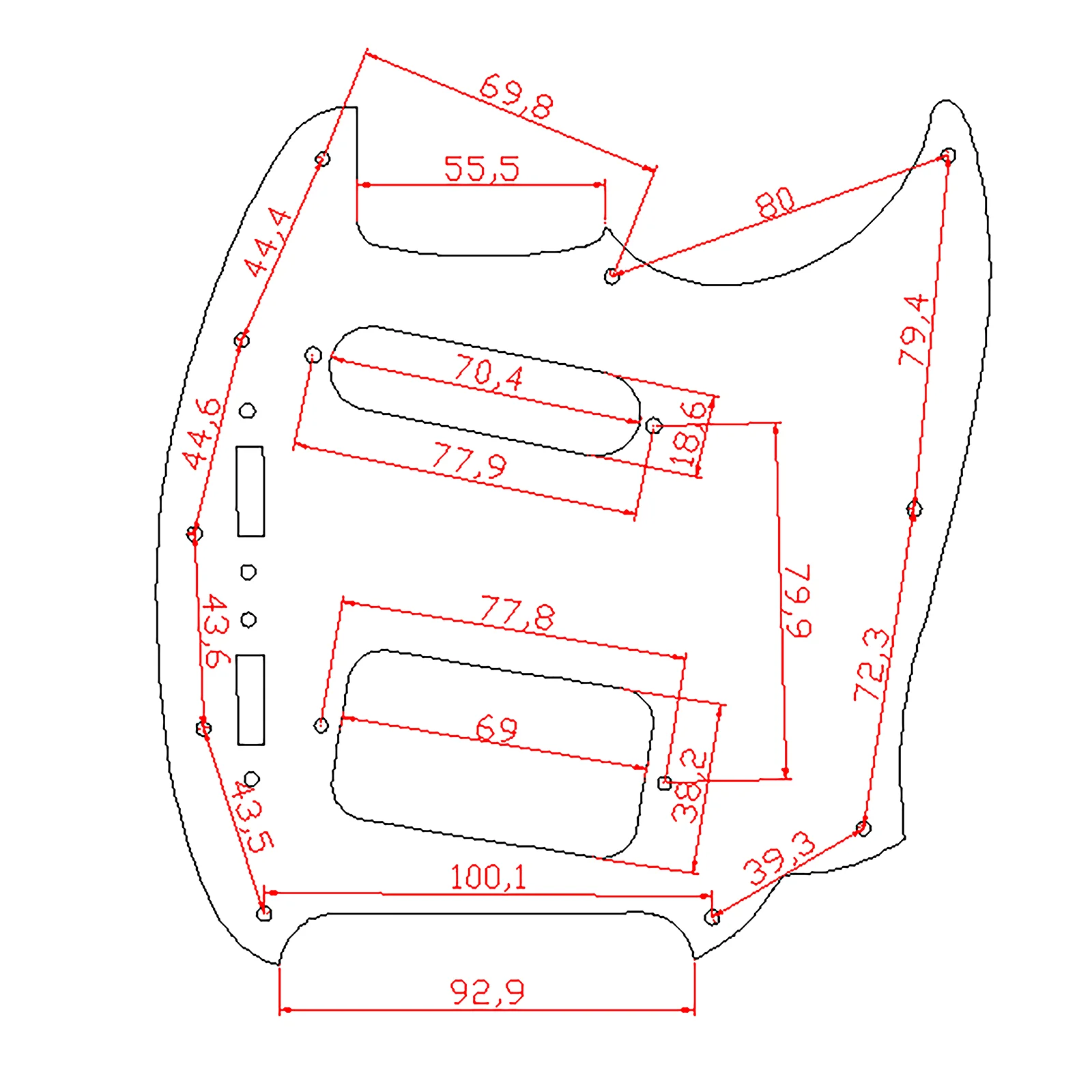 Guitar Pickguard for Kurt Cobain Mustang Guitar Pickguard, No Control Hole, Classic Series Guitar Accessoires