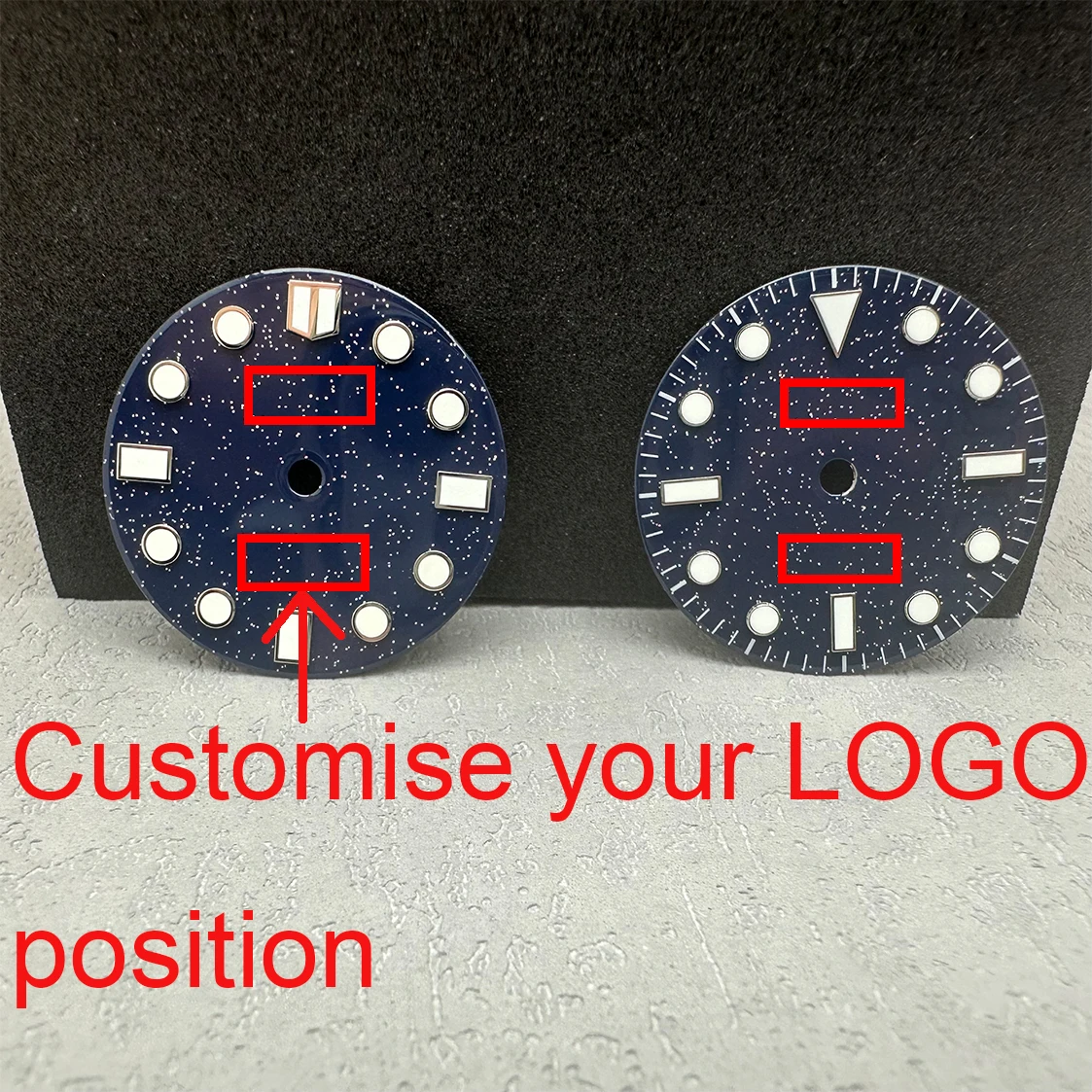 Custom LOGO NH35 DIAL blue starry sky dial modification C3, BGW9 night light suitable for NH35 , 28.5mm dial