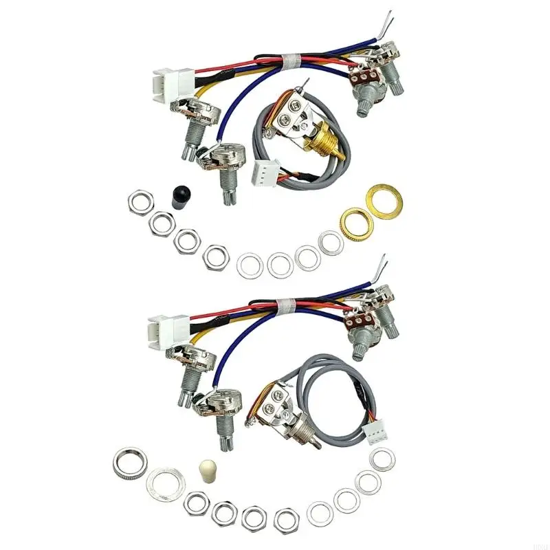 H0XE 1 Set Guitar Wiring Harness 3 Way 500K 2V 2T and Jacks Wiring Harness Prewired Guitar Wiring Hareness Repair Replacement