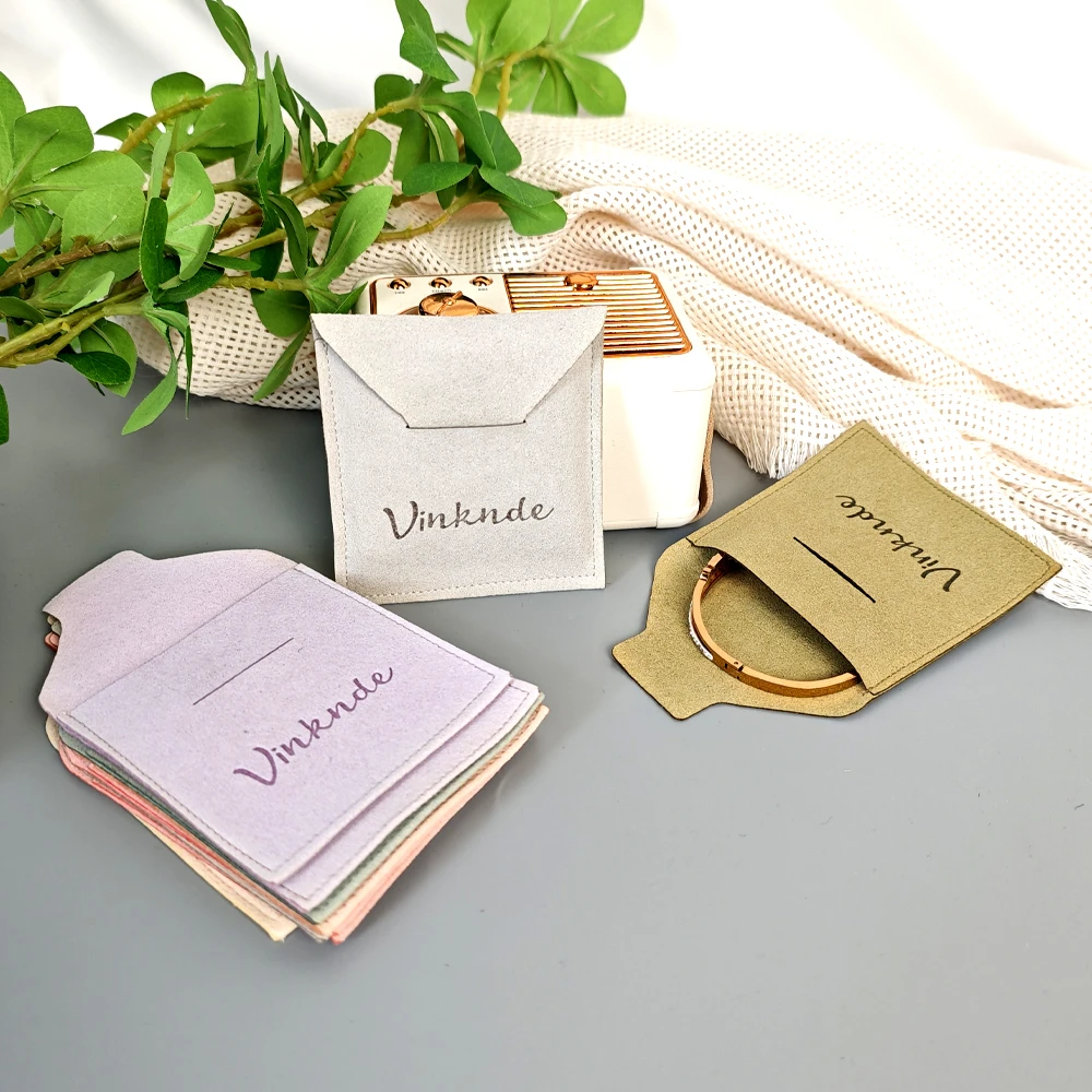 

Wedding Birthday Party Gift Bags Personalized DIY Pouch Small Jewelry Package Microfiber Suede Envelope Pouch Earrings Ring Bag