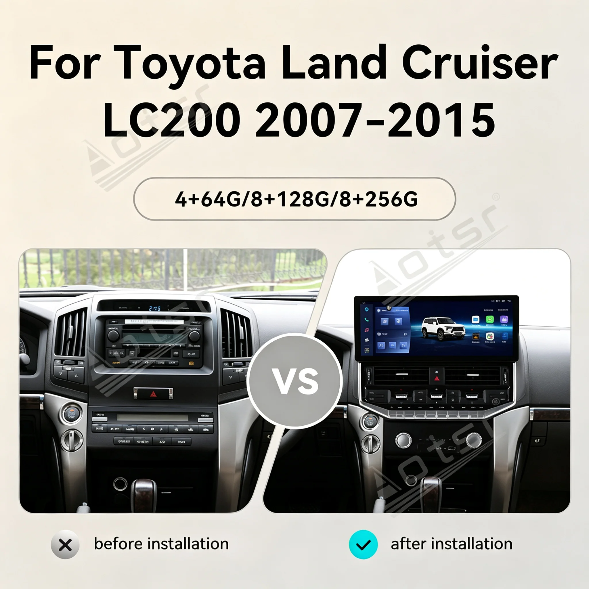 Radio Tape Recorder For Toyota Land Cruiser LC200 2007-2015 15.9 Inch Android 15 Car GPS Navigation Car Multimedia Player