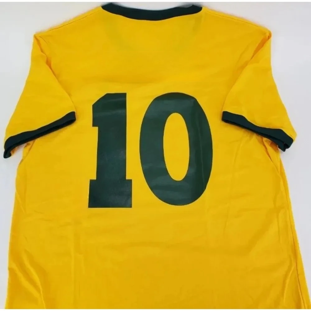 10 Football Jersey - Yellow and Green Decorated with Legendary Football ICONS, Tribute Shirt, Fan Breathable Sports T-shirt