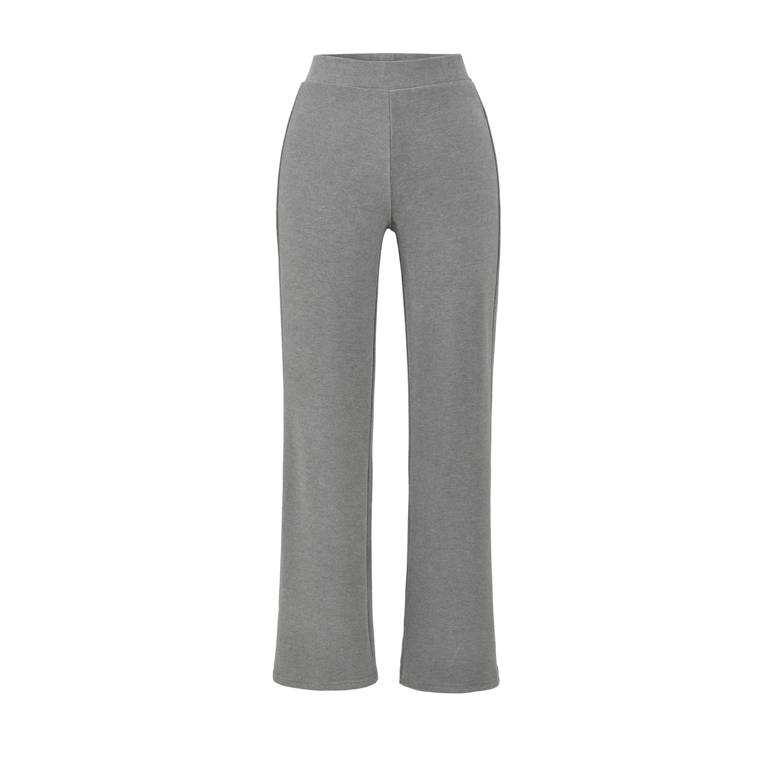 Retro High Quality Double Sided Flocking Slim Straight Leg Micro Flared Pants Age Reduction Casual Trousers for Young Women