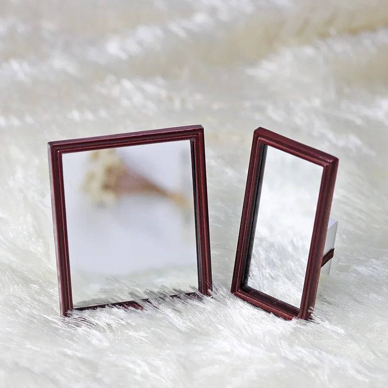 1:12 Retro Scandinavische stijl Mini Make-upspiegel Poppenhuis Ornament Accessoires Micro-scène Decoratie Creatief Miniatuur Speelgoedmodel