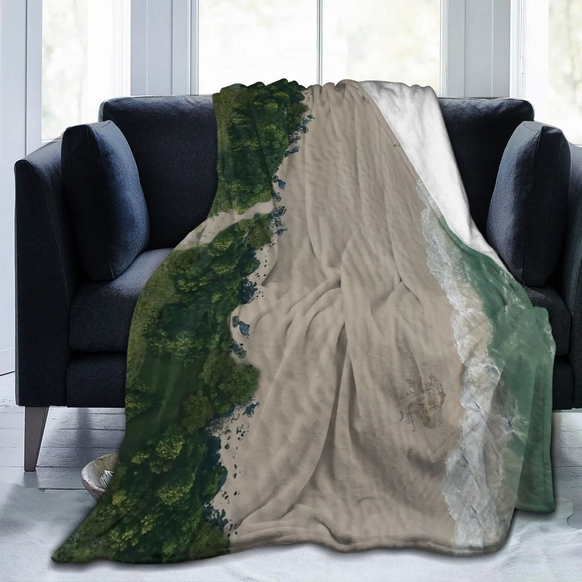 Beach Battle Map Table Top Gaming Flannel Throw Blanket RPG Miniatures Sofa Knitted Blanket Gift Ultra-Soft Multifunction Throws