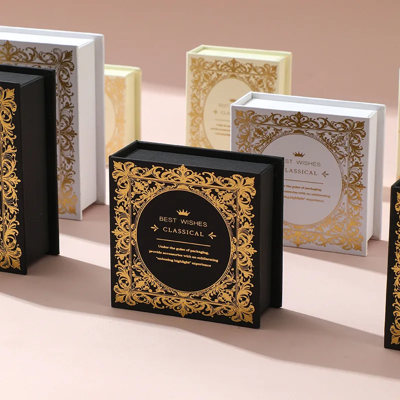 

Pendant Storage Box Book-Shaped Flip-Top Jewelry Box Ring Packaging Box Versatile For Gift Vanity Home