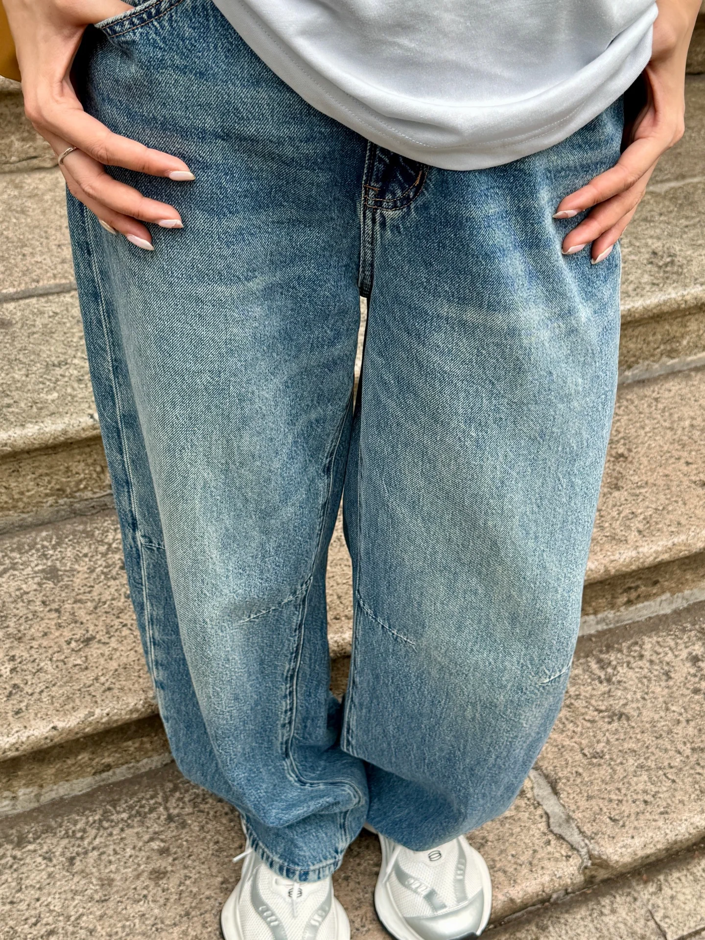 

Nana High Waist DMX Banana Jeans Women's Loose Casual Thin Cotton Spring Style Classic Blue Casual Pants