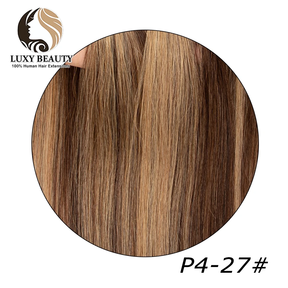 Bruin Onzichtbare Twin Tabs Haar Inslag Human Hair Extensions Recht Injecteren PU Gat Inslag Microlinks XO Inslag Blond 10 stks/pak