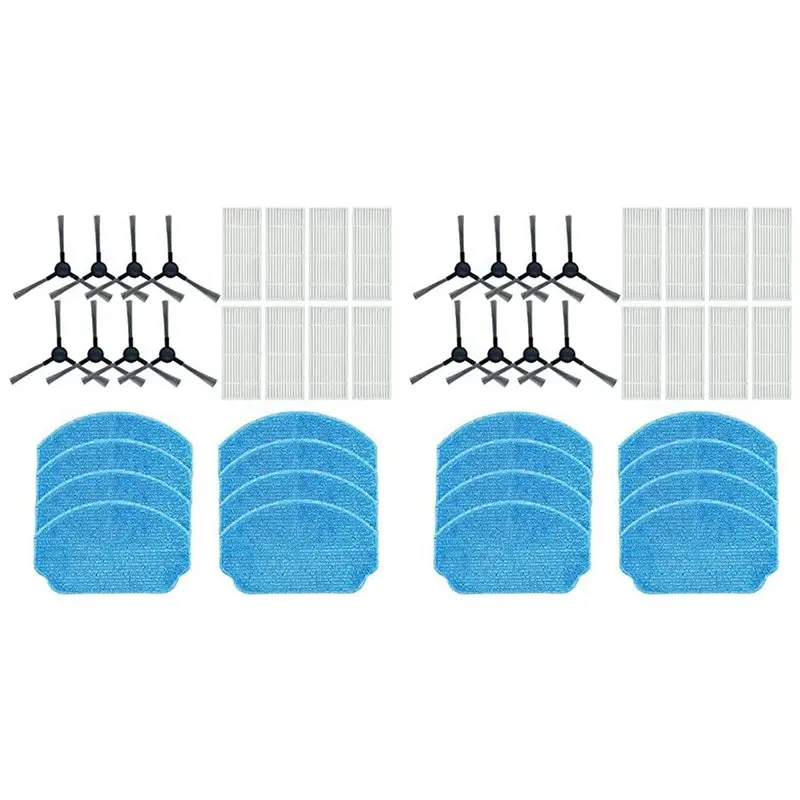 YANA50I 16X Replacement Filter Side Brush Mop Pads Set Compatible For BR150/BR151 Robot Vacuum Cleaner Accessories