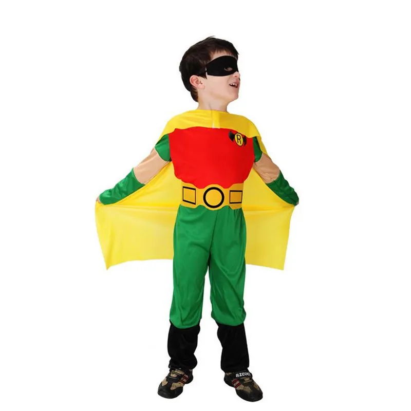 Robin Movie Character Halloween Cosplay Costume Muscle Jumpsuits bodysuit Children CHIRISTMAS Super Hero CLOTHES