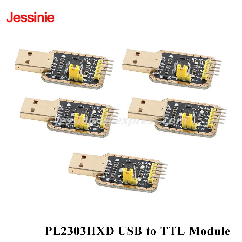 5pcs/1pc PL2303HXD PL-2303HX Gold Module USB To TTL Upgrade Flash Line Board Serial Port STC Download Burner for Arduino