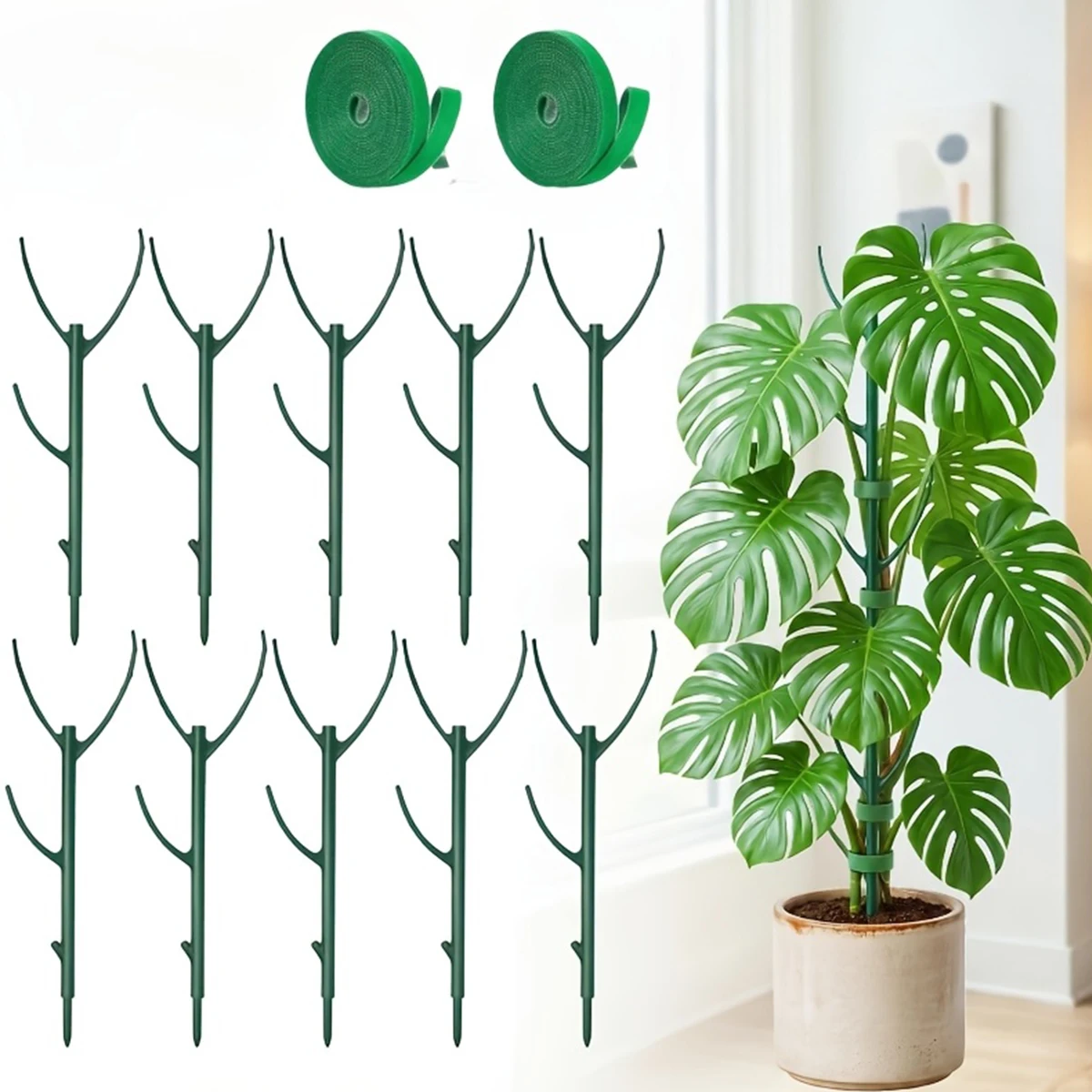 6 PCS Monstera Plant Support Stakes, Designed for Climbing Plant Stem Support - Durable Trellis-Style Garden Stakes