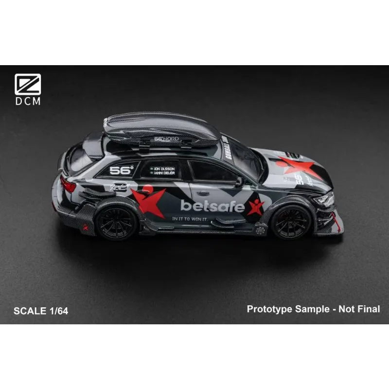 Dcm 1:64 audi rs6 c7 dtm betsafe gumball 3000 camuflagem livria capa aberta, caso de telhado liga removível modelo de carro brinquedo presente