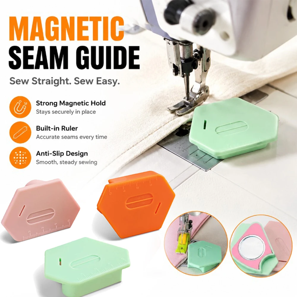 Sewing Magnetic Seam Guide Multifunctional Anti-Curling Plastic Positioner Anti-Slip Grip Machine Universal Sewing Accessory