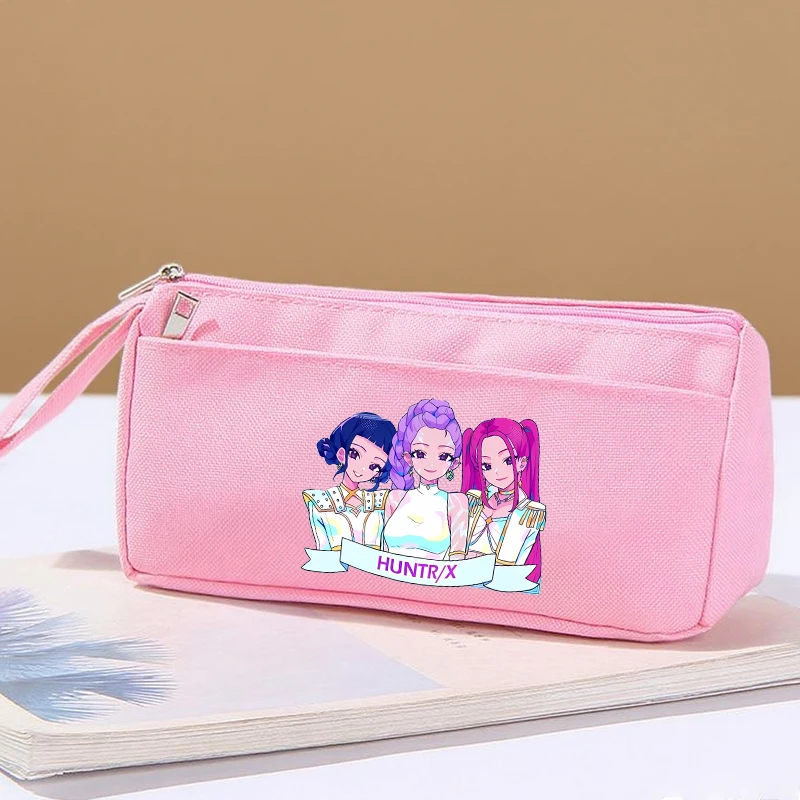 

KPop Demon Hunters пеналы с героями мультфильмов, большая вместительная сумка для хранения ручек, канцелярские принадлежности для студентов, мальчиков и девочек, школьные принадлежности, новинка