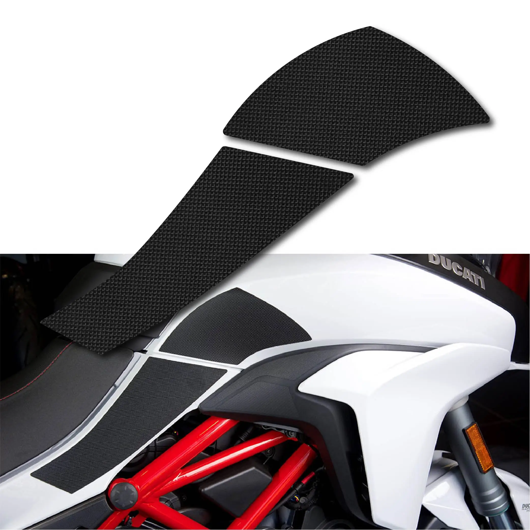 

For DUCATI MULTISTRADA 1200S 1260 1260S 2015-2020/MULTISTRADA V2 2021-2024 Tank Traction Grips Pads Silicone Rubber 3M Glue