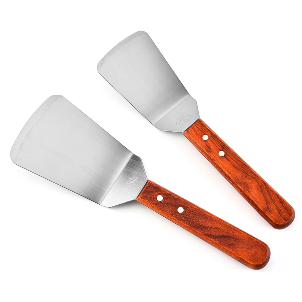 

Multipurpose Frying Spatula Kitchen Tool StainlessSteel Wooden Handle Pancake Pizza Steak Teppanyaki Safe Home Easy