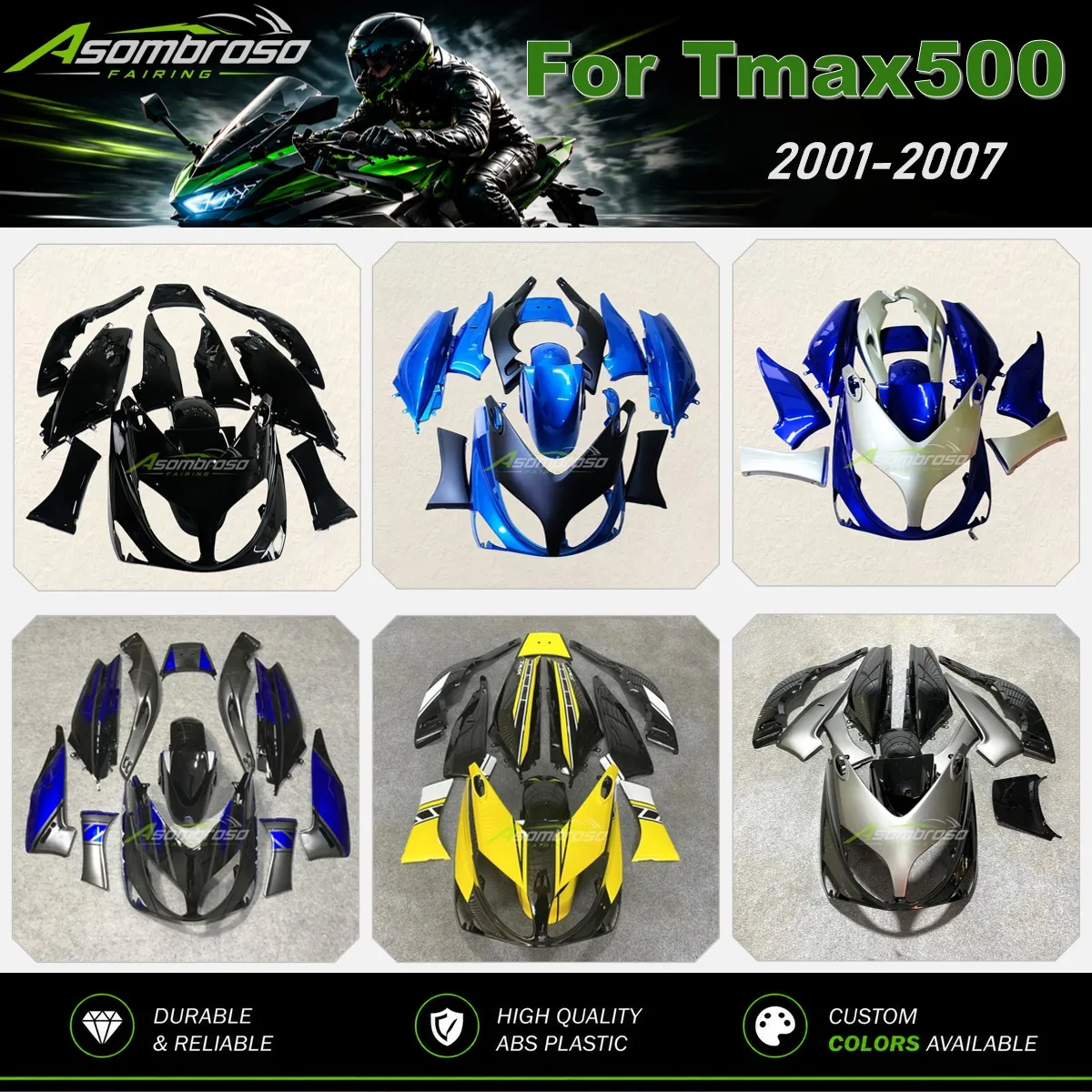 ABS Fairing Kit For TMAX 500 2001-2007 T-MAX500 01 02 03 04 05 06 07 Scooter Plastic Bodywork Panels Replacement