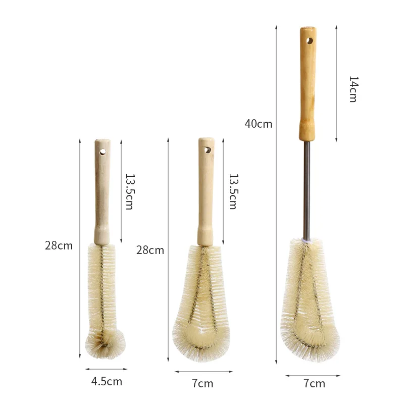 

Xiaomi Wooden Long Handle Bottle Cleaning Brush Kitchen Cleaning Tool Drink Wineglass Bottle Glass Cup Scrubber Cleaning Brush