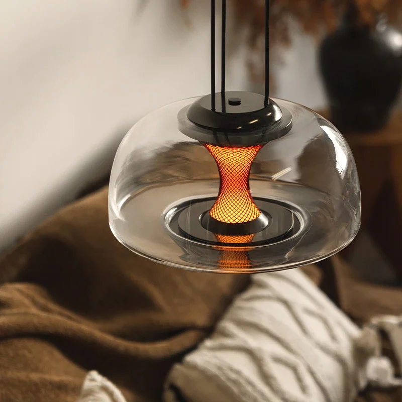 Modern Glass Pendant Lights Knob Switch Bedroom Night Lighting Living Room Dining Room Hallway Home Decor Hanging Light
